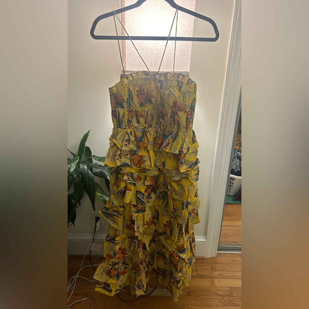 Ulla Johnson Josefine Yellow Floral Maxi Dress - Picture 7 of 15